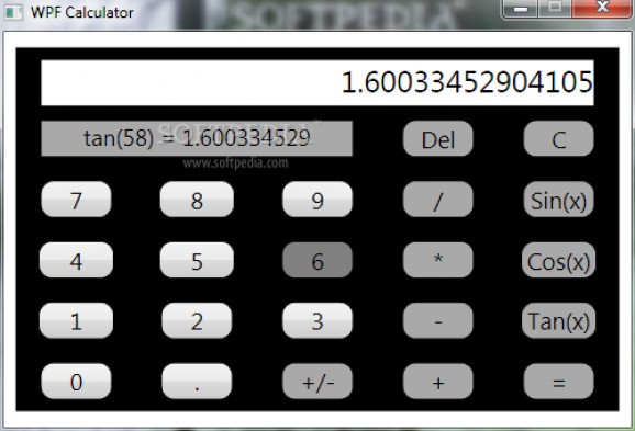 WPF Calculator screenshot