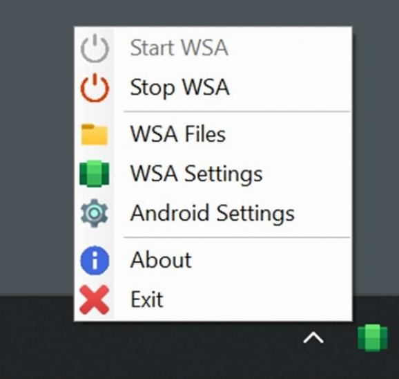 WSA System Control screenshot