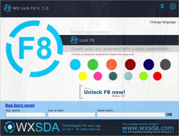 WX Lock F8 screenshot