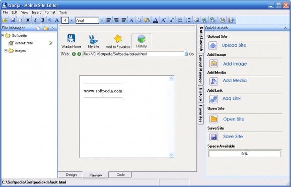 Wadja Mobile Editor screenshot