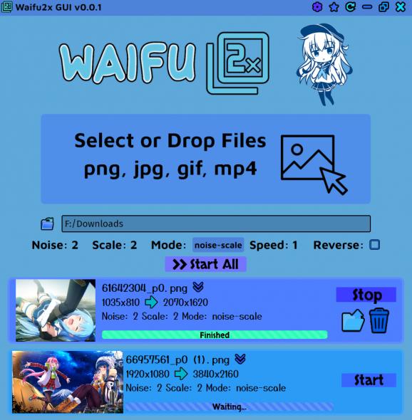 Waifu2x GUI screenshot