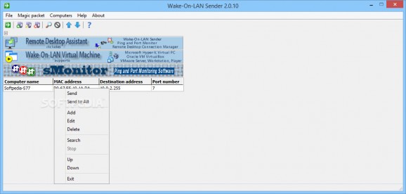 Wake-On-LAN Sender screenshot