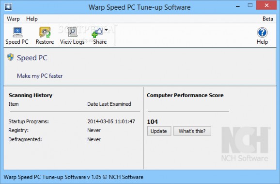 Warp Speed PC Tune-up Software screenshot