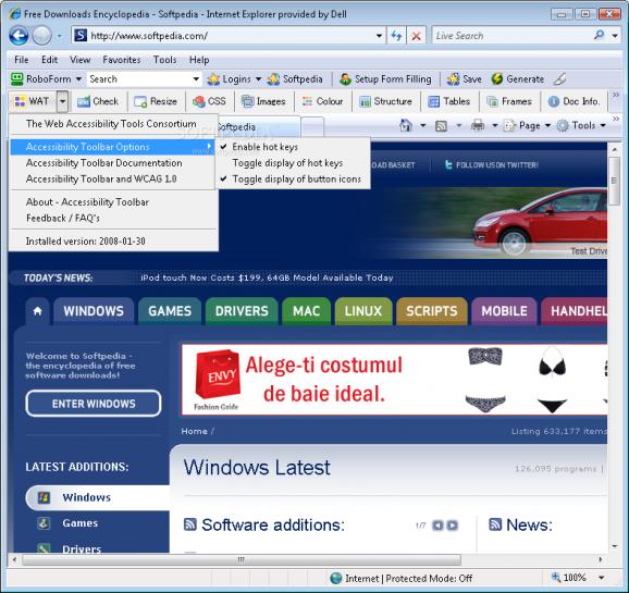 Web Accessibility Toolbar screenshot