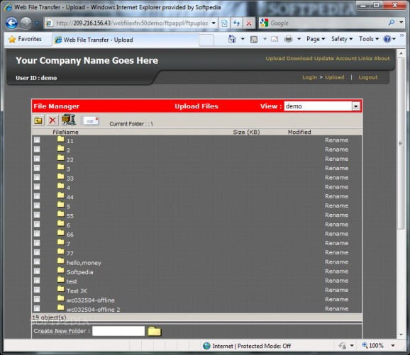 Web File Transfer screenshot