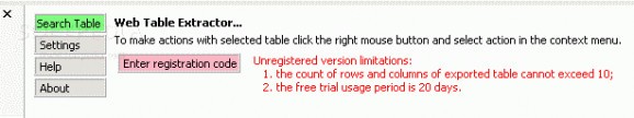 Web Table Extractor screenshot