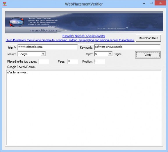 WebPlacementVerifier screenshot