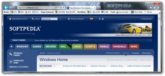 WebRank SEO for Internet Explorer screenshot