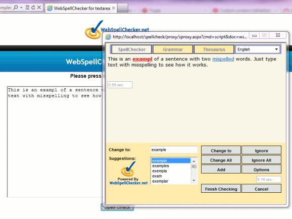 WebSpellChecker.net application screenshot