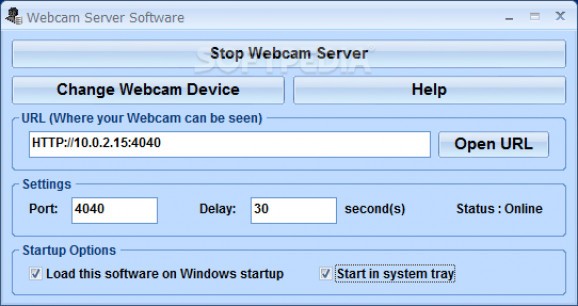 Webcam Server Software screenshot