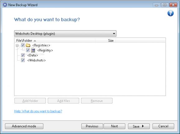 Webshots Desktop Backup4all Plugin screenshot