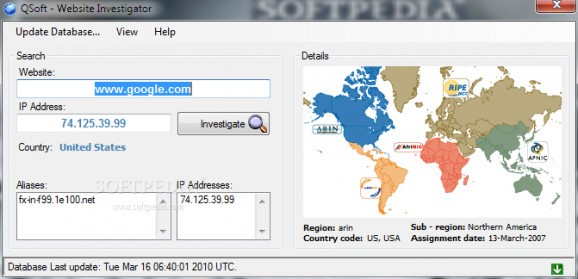 Website Investigator screenshot