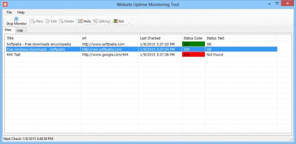 Website Uptime Monitoring Tool screenshot