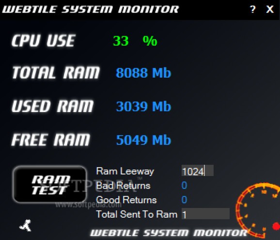 Webtile System Monitor screenshot