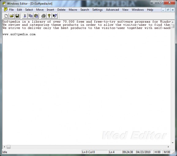 Wed Windows Editor screenshot