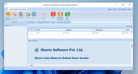Shoviv NSF to PST Converter Tool screenshot