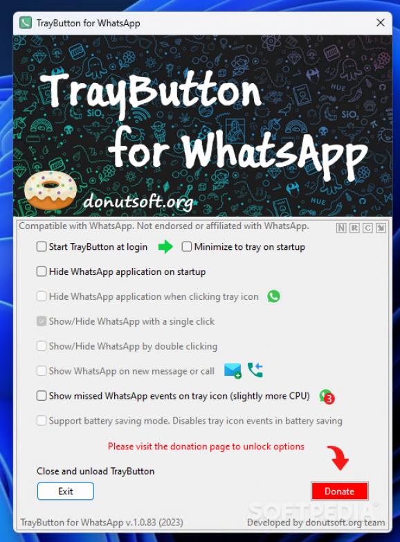 TrayButton for WhatsApp (formerly WhatsTrayButton) screenshot