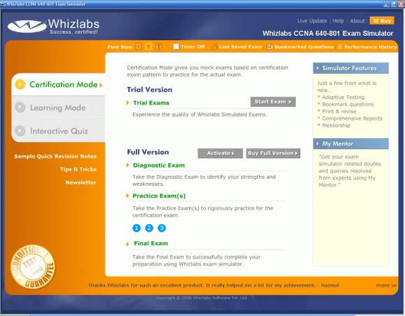 Whizlabs CCNA (640-801) Preparation Kit screenshot