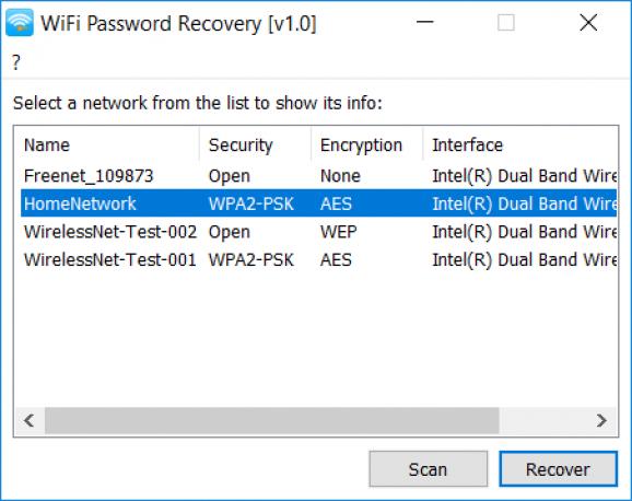 WiFi Password Recovery screenshot