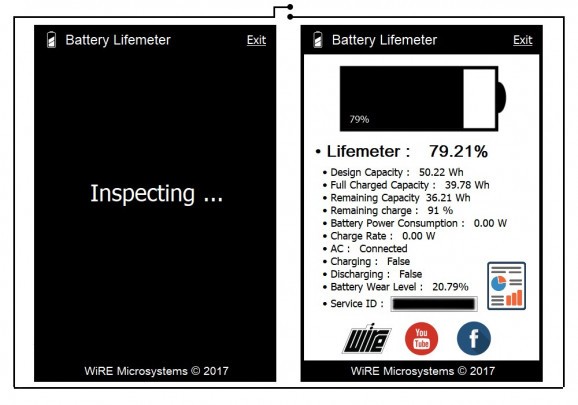 WiRE Battery Lifemeter screenshot