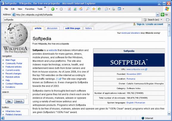 Wikipedia Search Bar screenshot
