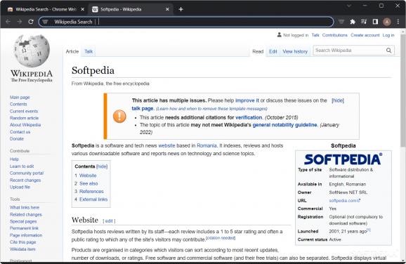 Wikipedia Search screenshot