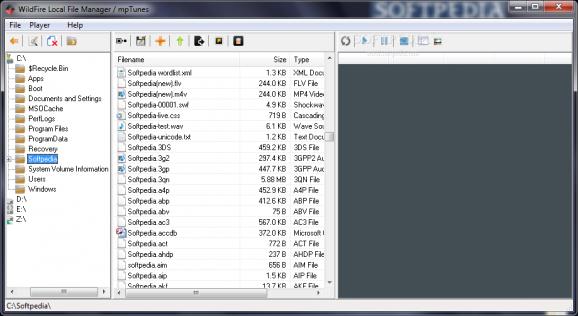 WildFire Local File Manager screenshot