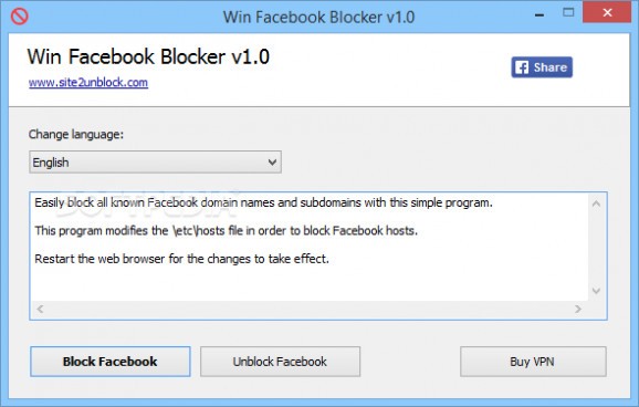 Win Facebook Blocker Portable screenshot
