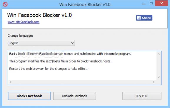 Win Facebook Blocker screenshot