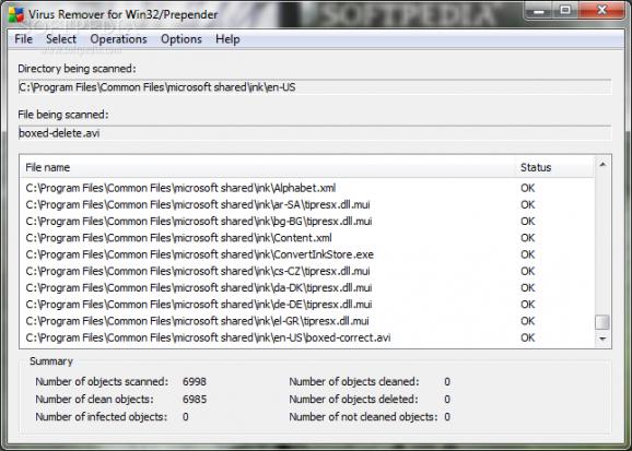 Win32/Prepender Remover screenshot