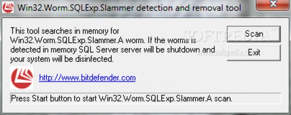Win32.Worm.SQLExp.Slammer Detection and Removal Tool screenshot