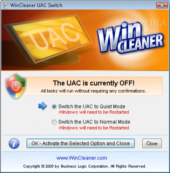WinCleaner UAC Switch screenshot