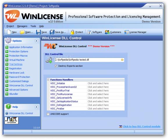 WinLicense DLL Control screenshot