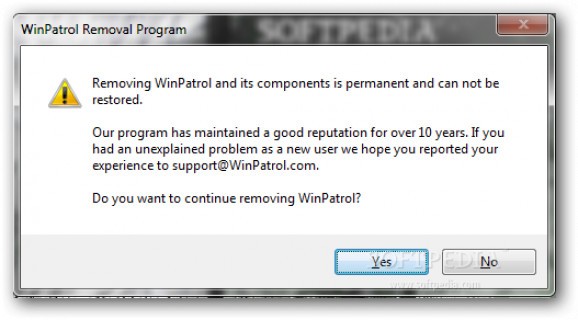 WinPatrol Removal screenshot