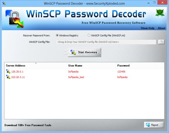 WinSCP Password Decoder screenshot