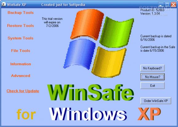 WinSafe XP screenshot