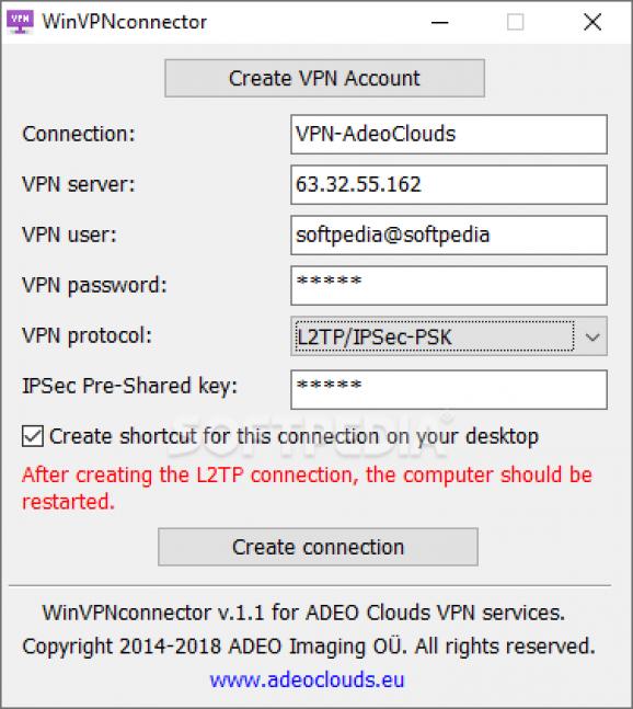 WinVPNconnector screenshot