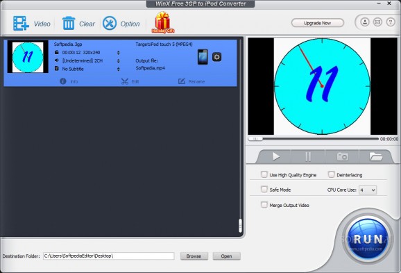 WinX Free 3GP to iPod Converter screenshot
