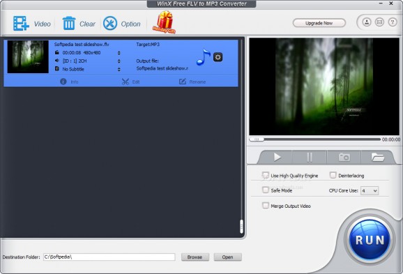 WinX Free FLV to MP3 Converter screenshot