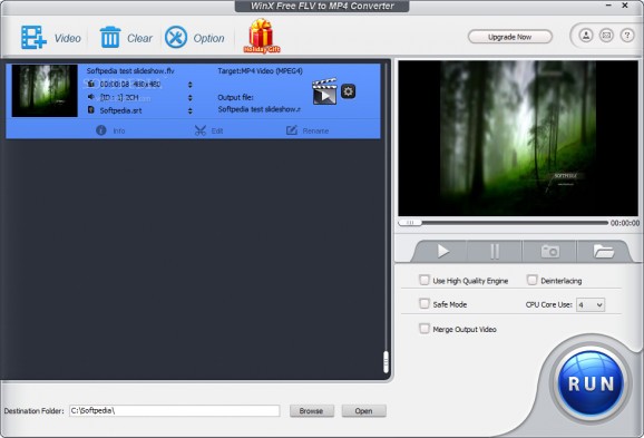 WinX Free FLV to MP4 Converter screenshot