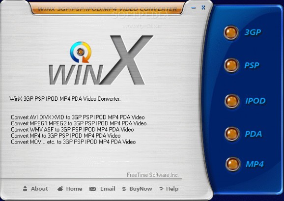 WinX IPOD 3GP PSP PDA MP4 Video Converter screenshot