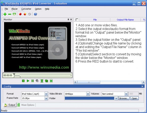 WinXMedia AVI / MPEG iPod Converter screenshot