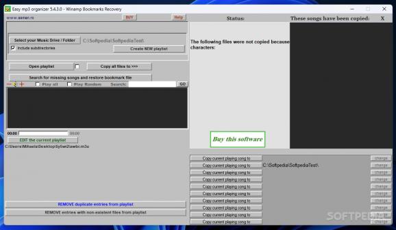 Easy mp3 organizer (Winamp Bookmarks Recovery) screenshot