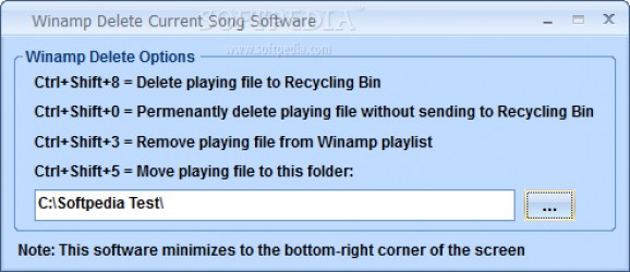 Winamp Delete Current Song Software screenshot
