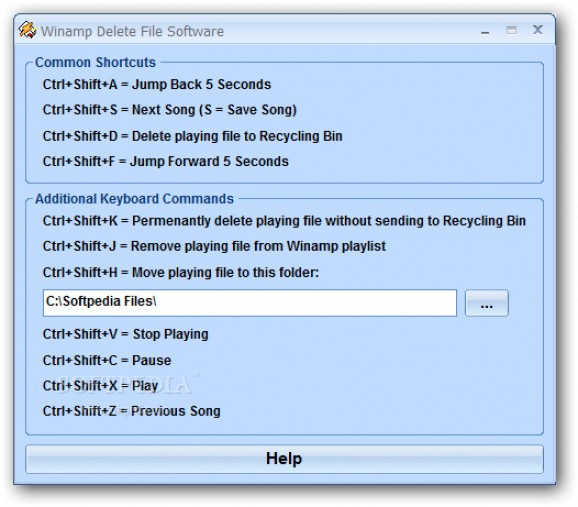 Winamp Delete File Software screenshot