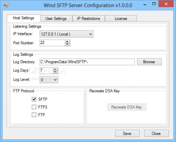 Wind SFTP Server screenshot