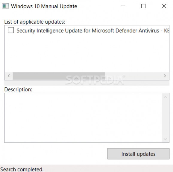 Windows 10 Manual Update screenshot