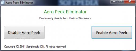 Windows 7 Aero Peek Eliminator screenshot