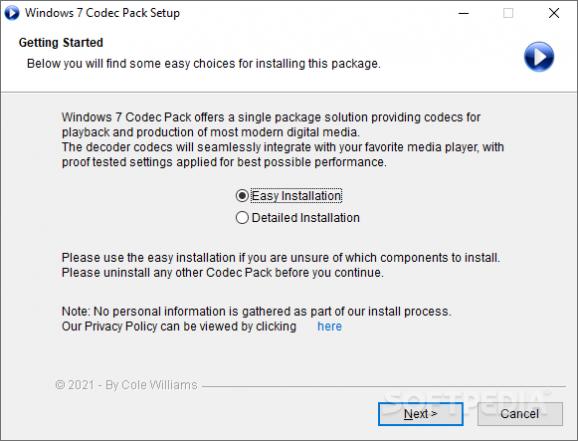 Windows 7 Codec Pack screenshot