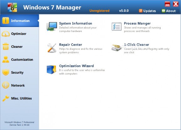 Windows 7 Manager screenshot